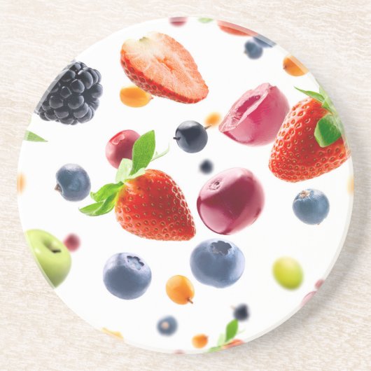 Dessous De Verre En Grès Mélange de Fruits (Devant)