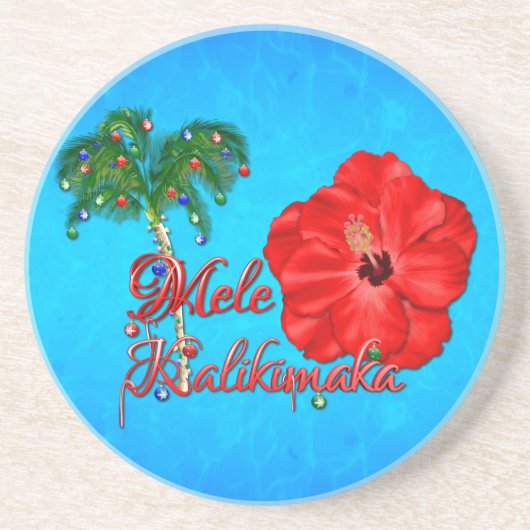 Dessous De Verre En Grès Mele Kalikimaka (Devant)