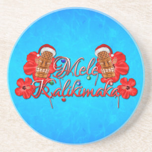 Dessous De Verre En Grès Mele Kalikimaka Tiki