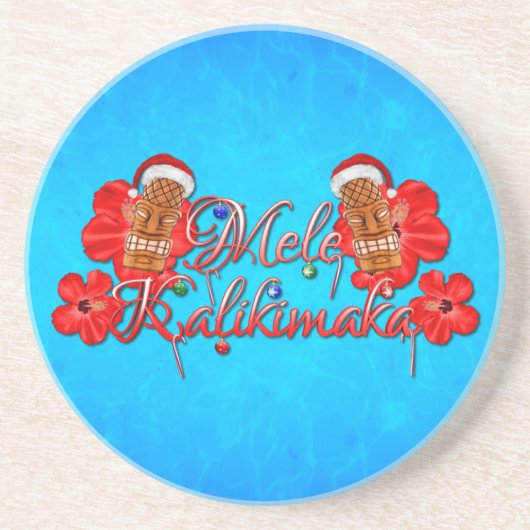Dessous De Verre En Grès Mele Kalikimaka Tiki (Devant)