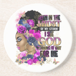 Dessous De Verre En Grès Même Au Milieu De Ma Tempête, Je Vois Dieu L'Agir