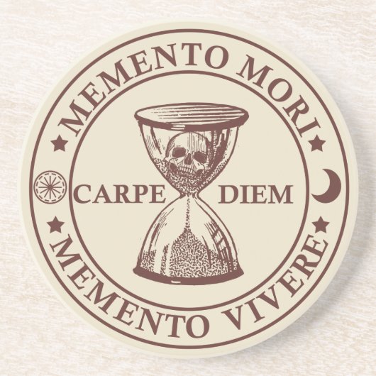 Dessous De Verre En Grès memento mori vivre (Devant)