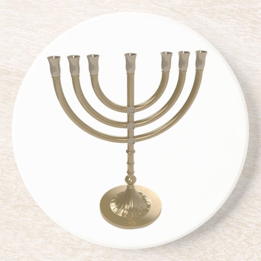 Dessous De Verre En Grès menorah or (Devant)