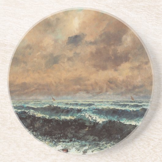 Dessous De Verre En Grès Mer d'automne - Gustave Courbet (Devant)