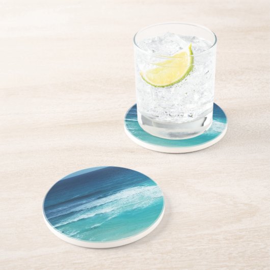 Dessous De Verre En Grès Mer de Cancun Mexique (Côté)