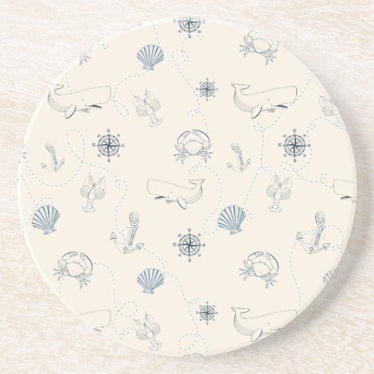 Dessous De Verre En Grès Mer marine (Devant)