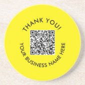 Dessous De Verre En Grès Merci | Code QR de site Web jaune simple  (Devant)