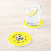 Dessous De Verre En Grès Merci | Code QR de site Web jaune simple  (Côté)