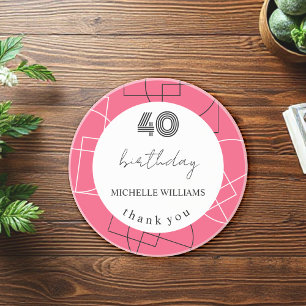 Dessous De Verre En Grès Merci moderne rose géométrique