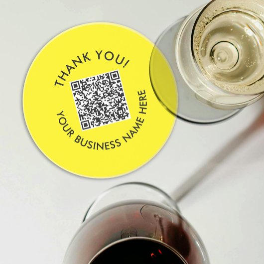 Dessous De Verre En Grès Merci | Simple Yellow Black Website QR Code