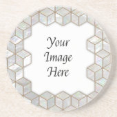 Dessous De Verre En Grès Mère De Carreaux De Perle Cadre (Devant)