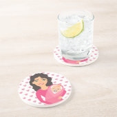 DESSOUS DE VERRE EN GRÈS MÈRE ET BÉBÉ (Côté)