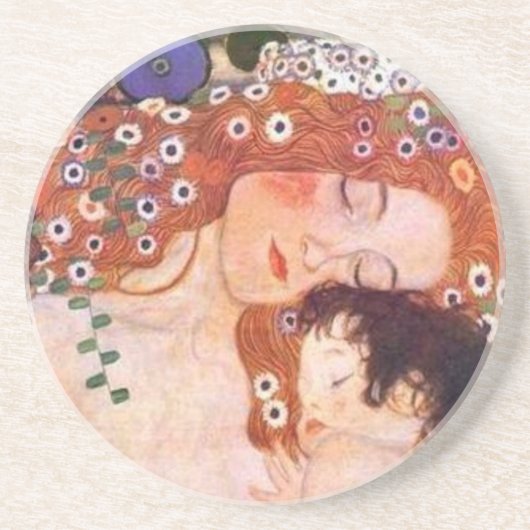 Dessous De Verre En Grès Mère et enfant par Klimt (Devant)