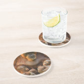 Dessous De Verre En Grès Mère Orangoutane tenant deux bébés (Côté)