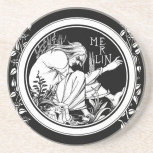 Dessous De Verre En Grès Merlin imaginaire Art Nouveau