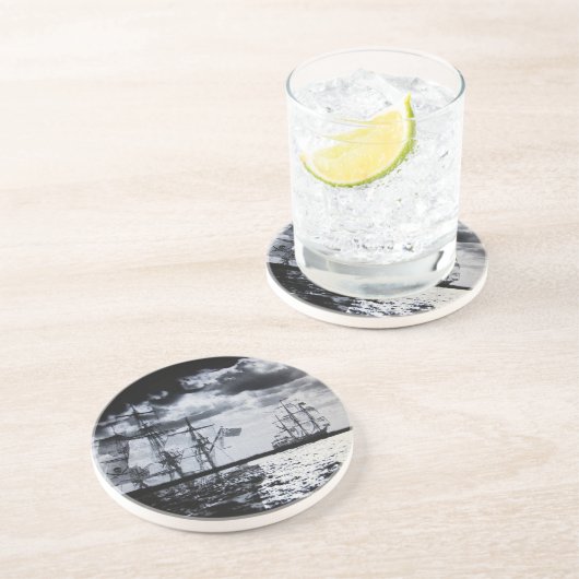 Dessous De Verre En Grès Mers foncées (Côté)