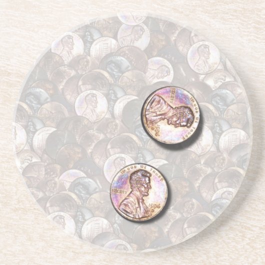 Dessous De Verre En Grès Mes deux cents valent la peine (Arrière - plan écl (Devant)