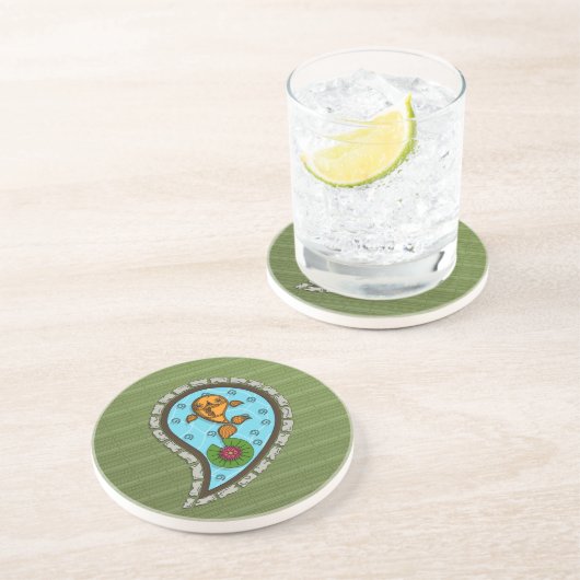 Dessous De Verre En Grès Mesure les dessous de verre de grès de poisson (Côté)