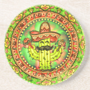 Dessous De Verre En Grès Mexique Fiesta Cinco de Mayo Sombrero Casquette Ve