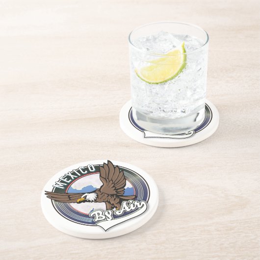 Dessous De Verre En Grès Mexique par avion patch. (Côté)