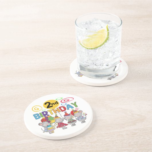 Dessous De Verre En Grès Mice 2e anniversaire T-shirts et cadeaux (Côté)