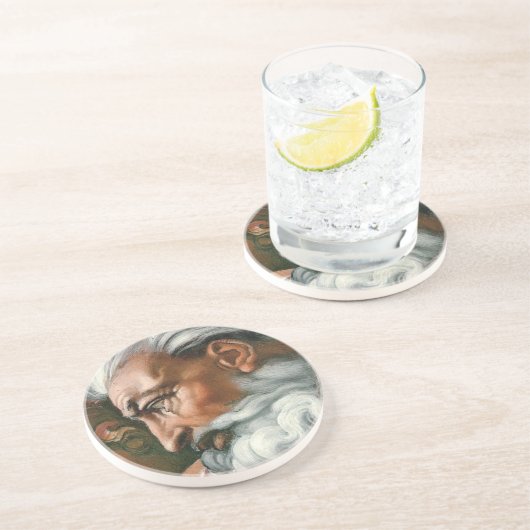 Dessous De Verre En Grès Michelangelo Création Adam Dieu Art (Côté)