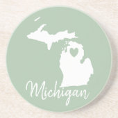 Dessous De Verre En Grès Michigan State map love home (Devant)