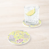 Dessous De Verre En Grès Microbiologie en jaune (Côté)