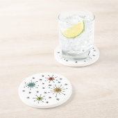 Dessous De Verre En Grès Mid Century Modern Atomic Starburst Pattern (Côté)