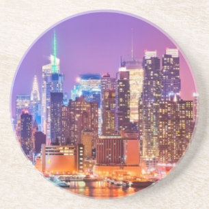 Dessous De Verre En Grès Midtown Manhattan la nuit avec l'empire Stae