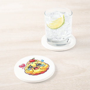 Dessous De Verre En Grès Mignon Cupcake Kawaii Triste qui Pleure avec un Au