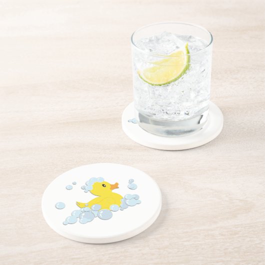 Dessous De Verre En Grès Mignon en caoutchouc dans les bulles (Côté)