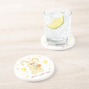Dessous De Verre En Grès Mignonne lapin pour une humeur positive