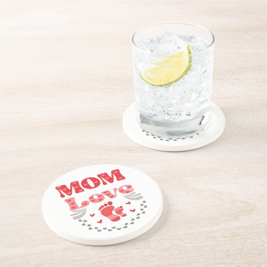 Dessous De Verre En Grès Mignonne Maman Amour (Côté)