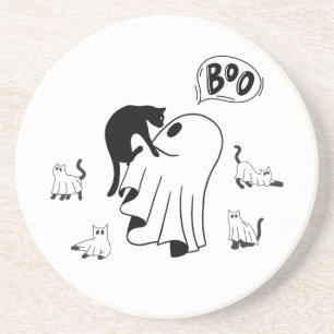 Dessous De Verre En Grès mignonne maman fantôme halloween avec adorable noi