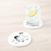 Dessous De Verre En Grès mignonne maman fantôme halloween avec adorable noi (Côté)