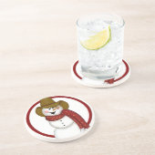 Dessous De Verre En Grès Mignonne Noël Cowboy Snowman (Côté)