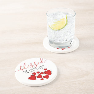 Dessous De Verre En Grès Mignons Coeurs rouges bénis de vous avoir dans ma 