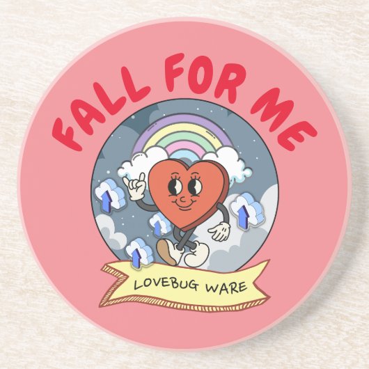 Dessous De Verre En Grès Mikitiez personnalisé valentine drôle lovebug logi (Devant)