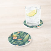 Dessous De Verre En Grès Minimal Botanical Pattern (Côté)