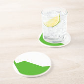 Dessous De Verre En Grès Minimalisme Vert Blanc (Côté)