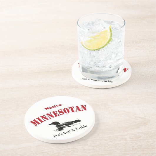 Dessous De Verre En Grès Minnesotan indigène - message fait sur commande (Côté)