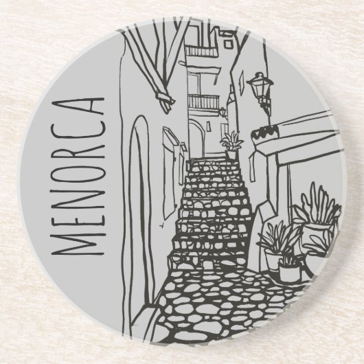 Dessous De Verre En Grès Minorque (Devant)