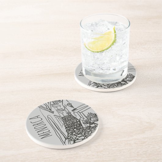 Dessous De Verre En Grès Minorque (Côté)