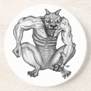 Dessous De Verre En Grès Mischwesen - Troll Teufel und Golem