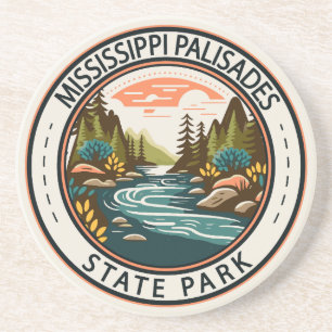 Dessous De Verre En Grès Mississippi Palisades State Park Badge Illinois