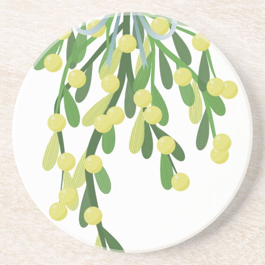 Dessous De Verre En Grès mistletoe de Noël (Devant)