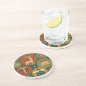 Dessous De Verre En Grès Modèle de cercles de Noël pour les fêtes (Côté)