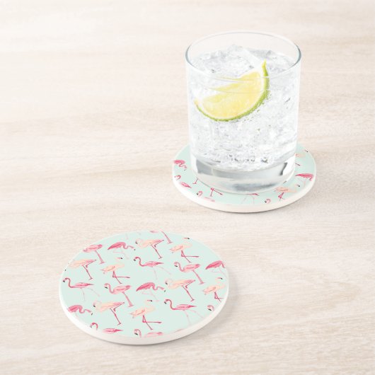 Dessous De Verre En Grès Modèle Flamingo rétro (Côté)