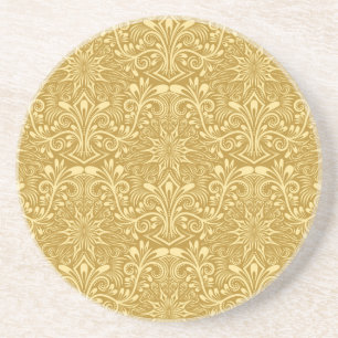 Dessous De Verre En Grès Modèle Floral Baroque Damas d'or